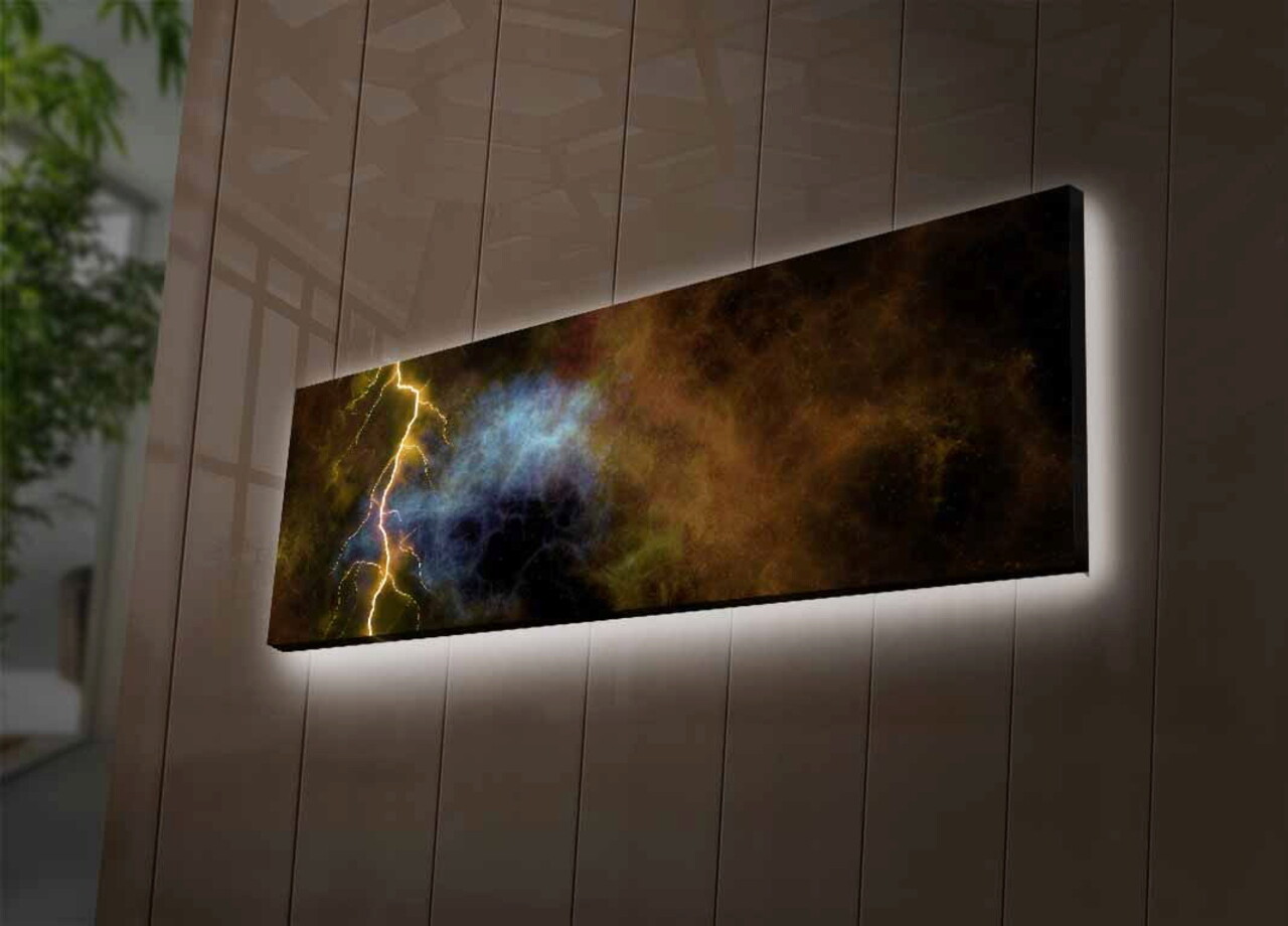 Tablou decorativ cu lumina LED, 3090İACTD-53, 30 x 90 cm, Multicolor - imagine 5